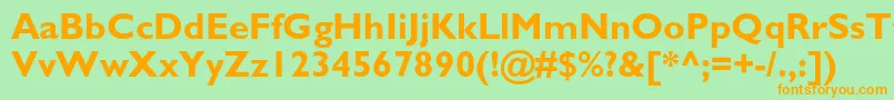 Шрифт GillsansstdBold – оранжевые шрифты на зелёном фоне