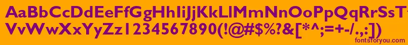 GillsansstdBold Font – Purple Fonts on Orange Background