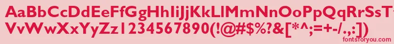 GillsansstdBold-Schriftart – Rote Schriften auf rosa Hintergrund