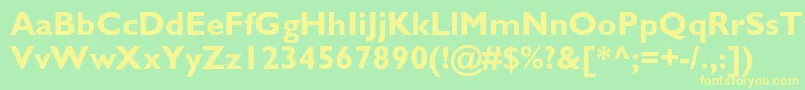 GillsansstdBold-Schriftart – Gelbe Schriften auf grünem Hintergrund