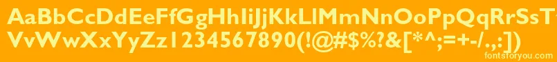 GillsansstdBold Font – Yellow Fonts on Orange Background