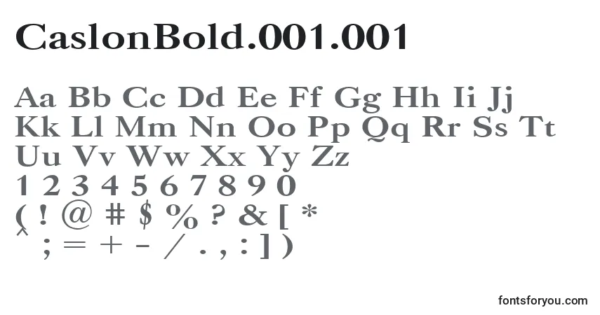 CaslonBold.001.001-fontti – aakkoset, numerot, erikoismerkit