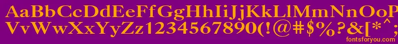 CaslonBold.001.001-Schriftart – Orangefarbene Schriften auf violettem Hintergrund