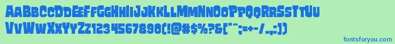 Mindlessbruteexpand Font – Blue Fonts on Green Background