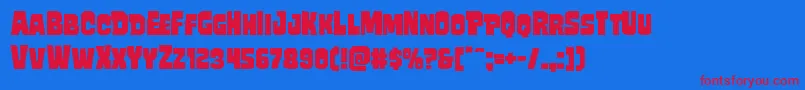 Mindlessbruteexpand Font – Red Fonts on Blue Background