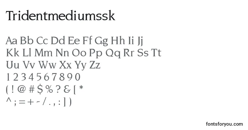 Czcionka Tridentmediumssk – alfabet, cyfry, specjalne znaki