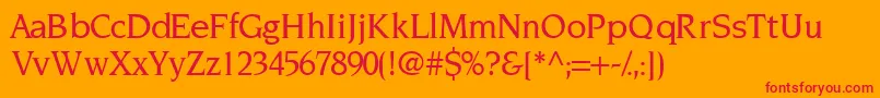 Tridentmediumssk Font – Red Fonts on Orange Background