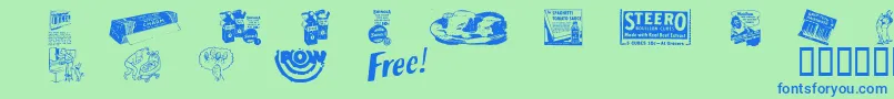 Oltimead1 Font – Blue Fonts on Green Background