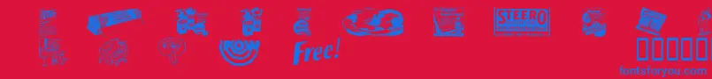 Oltimead1 Font – Blue Fonts on Red Background