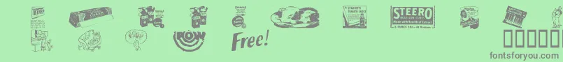 フォントOltimead1 – 緑の背景に灰色の文字