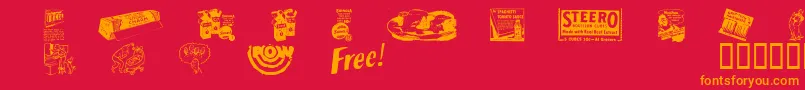 Oltimead1 Font – Orange Fonts on Red Background