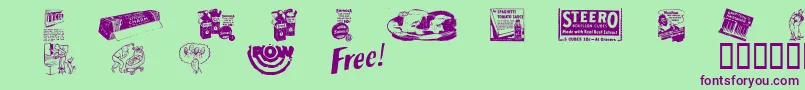 Oltimead1 Font – Purple Fonts on Green Background