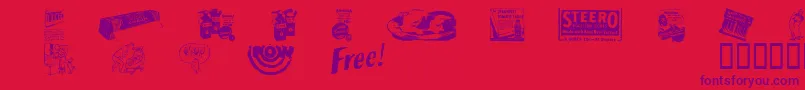 Oltimead1 Font – Purple Fonts on Red Background