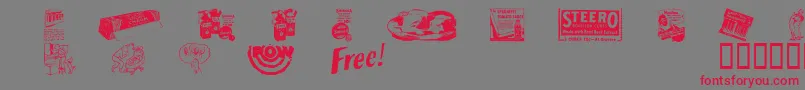 Oltimead1 Font – Red Fonts on Gray Background