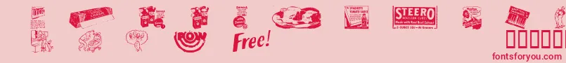 Oltimead1 Font – Red Fonts on Pink Background