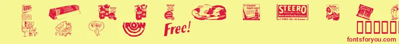 Oltimead1 Font – Red Fonts on Yellow Background