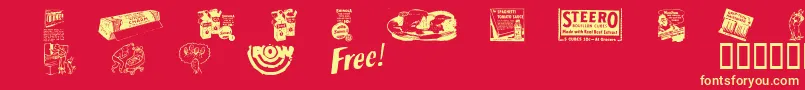 Oltimead1 Font – Yellow Fonts on Red Background