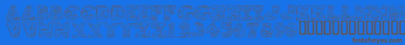 Fonte KrTigrrr – fontes marrons em um fundo azul