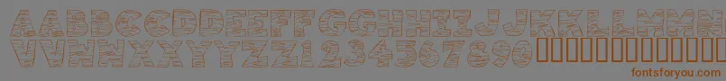 KrTigrrr-Schriftart – Braune Schriften auf grauem Hintergrund