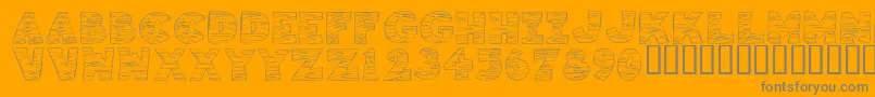 KrTigrrr-Schriftart – Graue Schriften auf orangefarbenem Hintergrund