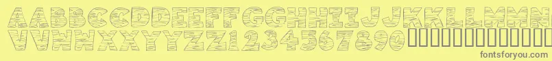 KrTigrrr Font – Gray Fonts on Yellow Background