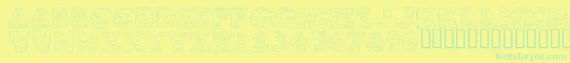 Weitere Informationen zur KrTigrrr-Schriftart KrTigrrr-Schriftart – Grüne Schriften auf gelbem Hintergrund