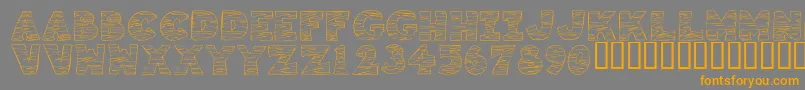 KrTigrrr-Schriftart – Orangefarbene Schriften auf grauem Hintergrund