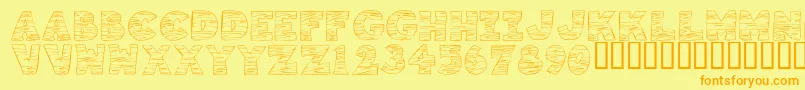 Weitere Informationen zur KrTigrrr-Schriftart KrTigrrr-Schriftart – Orangefarbene Schriften auf gelbem Hintergrund