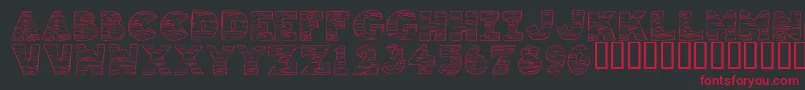 フォントKrTigrrr – 黒い背景に赤い文字