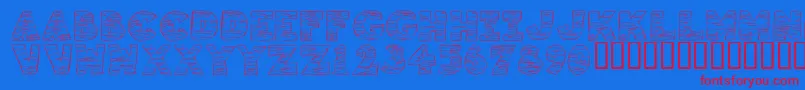 KrTigrrr-fontti – punaiset fontit sinisellä taustalla