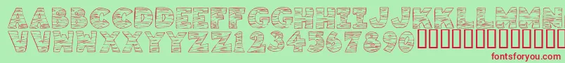 KrTigrrr-Schriftart – Rote Schriften auf grünem Hintergrund