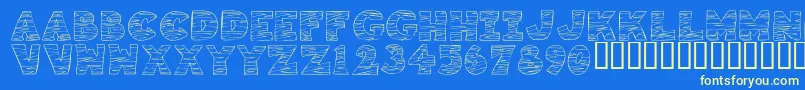 KrTigrrr Font – Yellow Fonts on Blue Background