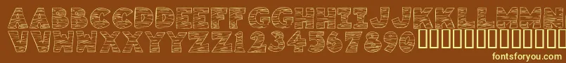 KrTigrrr Font – Yellow Fonts on Brown Background