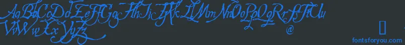 Hespd-Schriftart – Blaue Schriften auf schwarzem Hintergrund