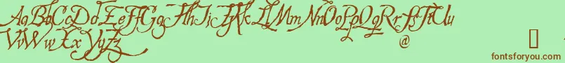Hespd-Schriftart – Braune Schriften auf grünem Hintergrund