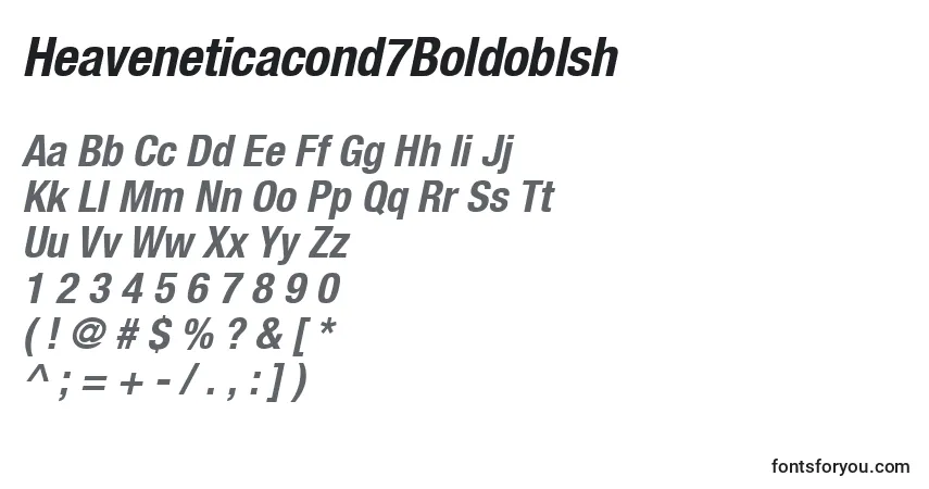 A fonte Heaveneticacond7Boldoblsh – alfabeto, números, caracteres especiais