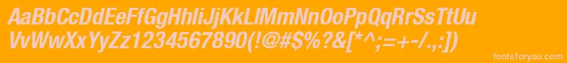 Heaveneticacond7Boldoblsh Font – Pink Fonts on Orange Background
