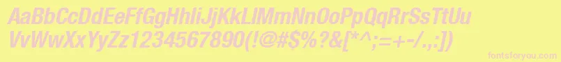 Heaveneticacond7Boldoblsh Font – Pink Fonts on Yellow Background