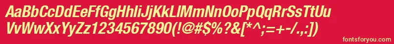Heaveneticacond7Boldoblsh Font – Yellow Fonts on Red Background