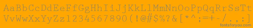 PrestigeEliteLt Font – Gray Fonts on Orange Background