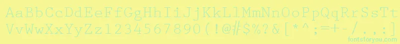 PrestigeEliteLt Font – Green Fonts on Yellow Background