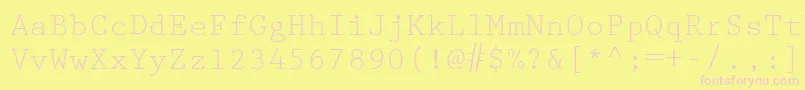 PrestigeEliteLt Font – Pink Fonts on Yellow Background