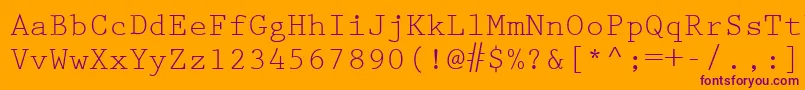 PrestigeEliteLt Font – Purple Fonts on Orange Background