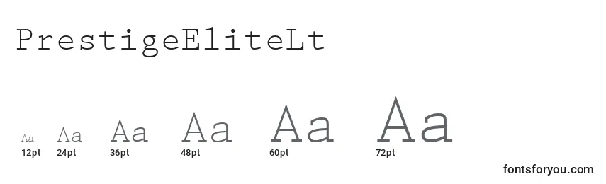 Размеры шрифта PrestigeEliteLt
