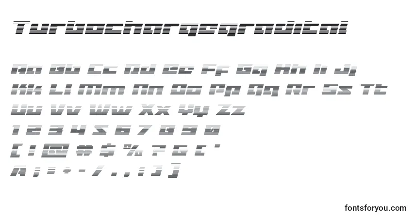 Schriftart Turbochargegradital – Alphabet, Zahlen, spezielle Symbole