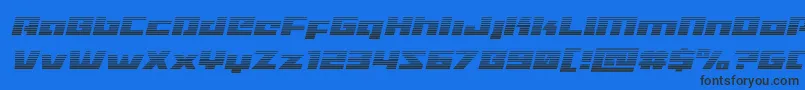 Fonte Turbochargegradital – fontes pretas em um fundo azul