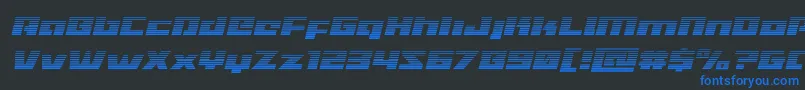 フォントTurbochargegradital – 黒い背景に青い文字