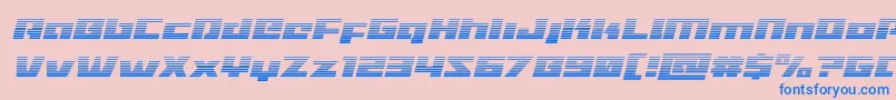 フォントTurbochargegradital – ピンクの背景に青い文字