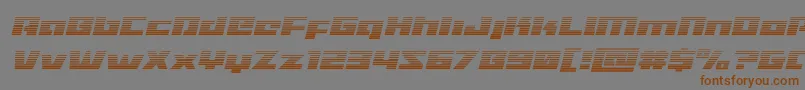 Turbochargegradital-Schriftart – Braune Schriften auf grauem Hintergrund