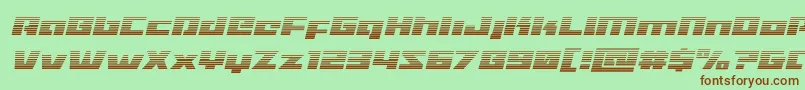 フォントTurbochargegradital – 緑の背景に茶色のフォント